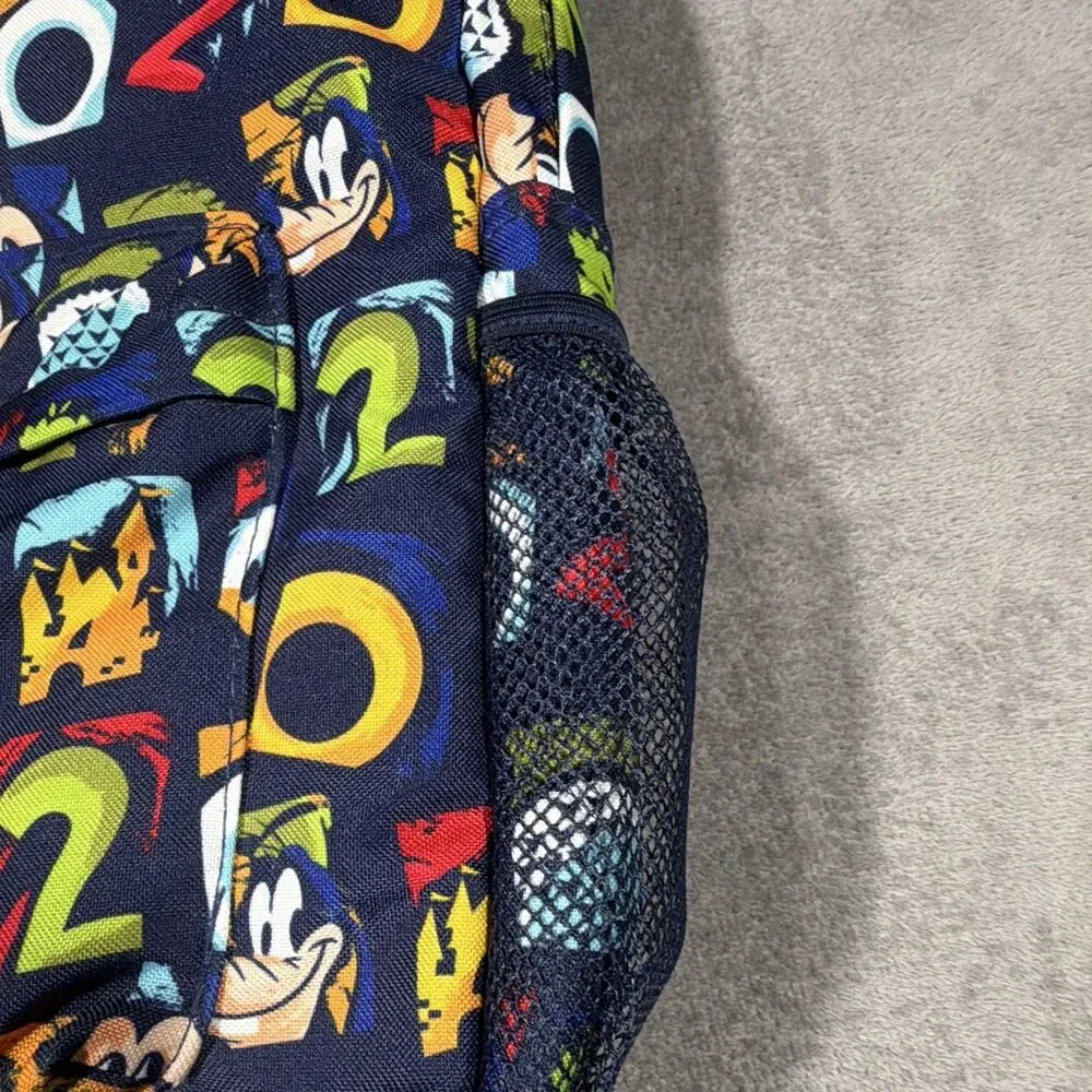 Disney Mickey Mouse Multicolor Graphic Print Medium Backpack Zip Mesh Pocket